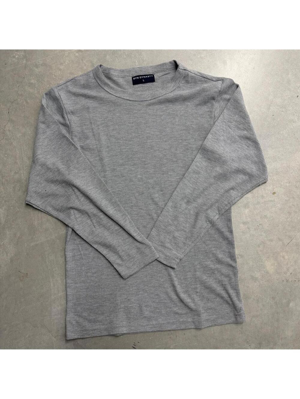 2000's Women's Gray Waffle Knit Thermal Shirt BYN Dynasty Sized Large